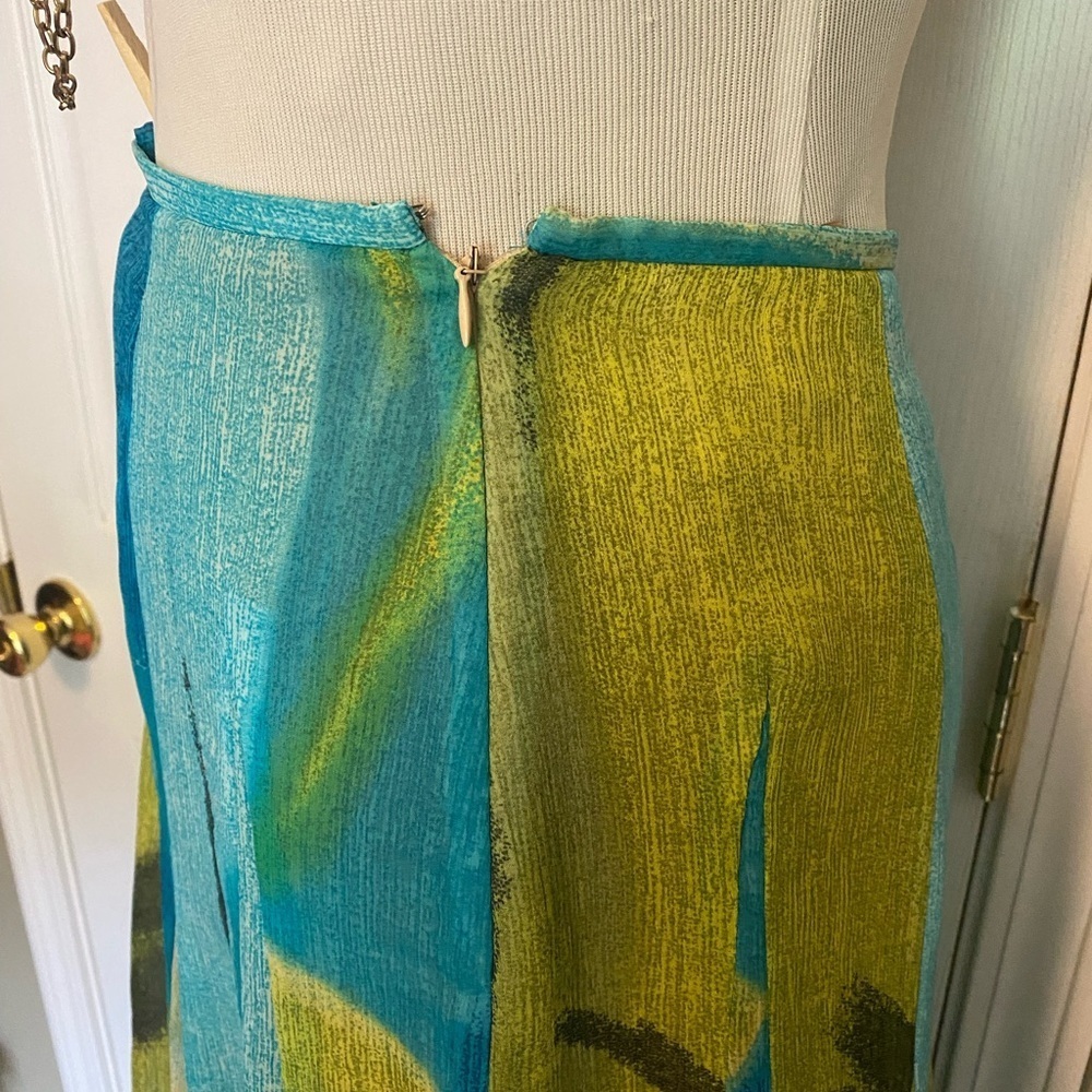 Evan Picone Blue Pleated MIDI Skirt for Resort Wear - Picture 5 of 8
